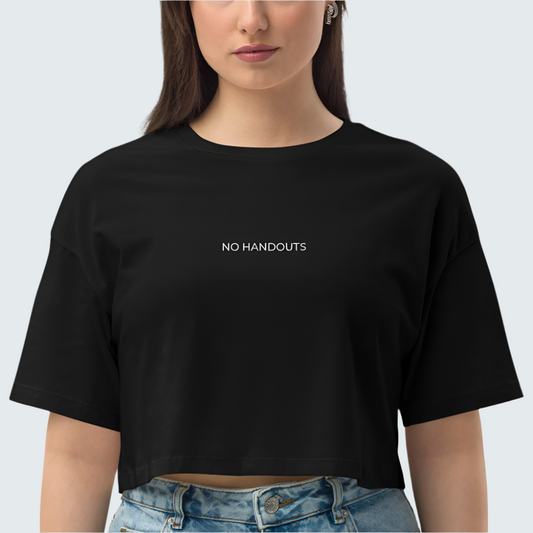 No Handouts Loose Crop Top